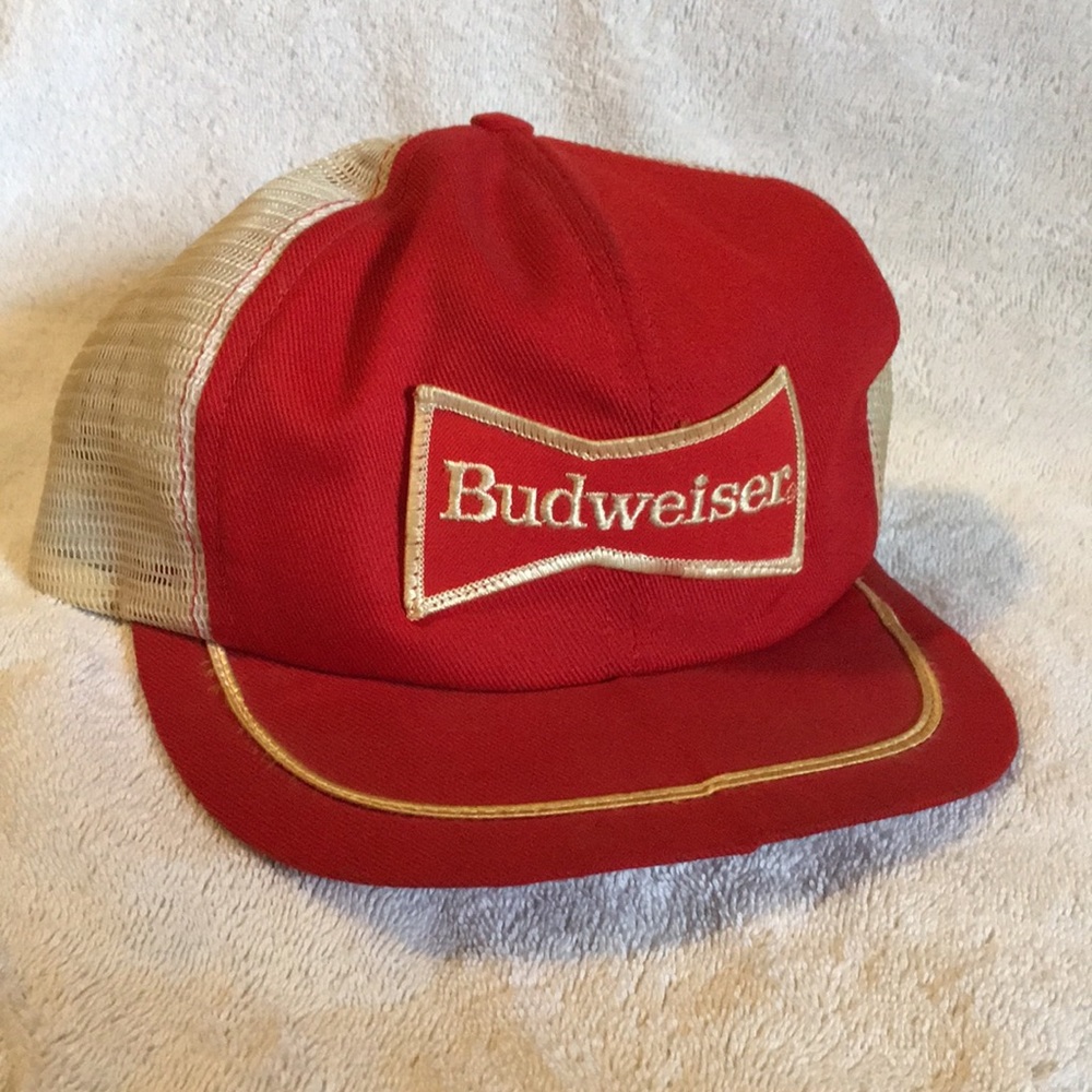 Vintage Budweiser Swingster trucker style hat mesh back SnapBack cap